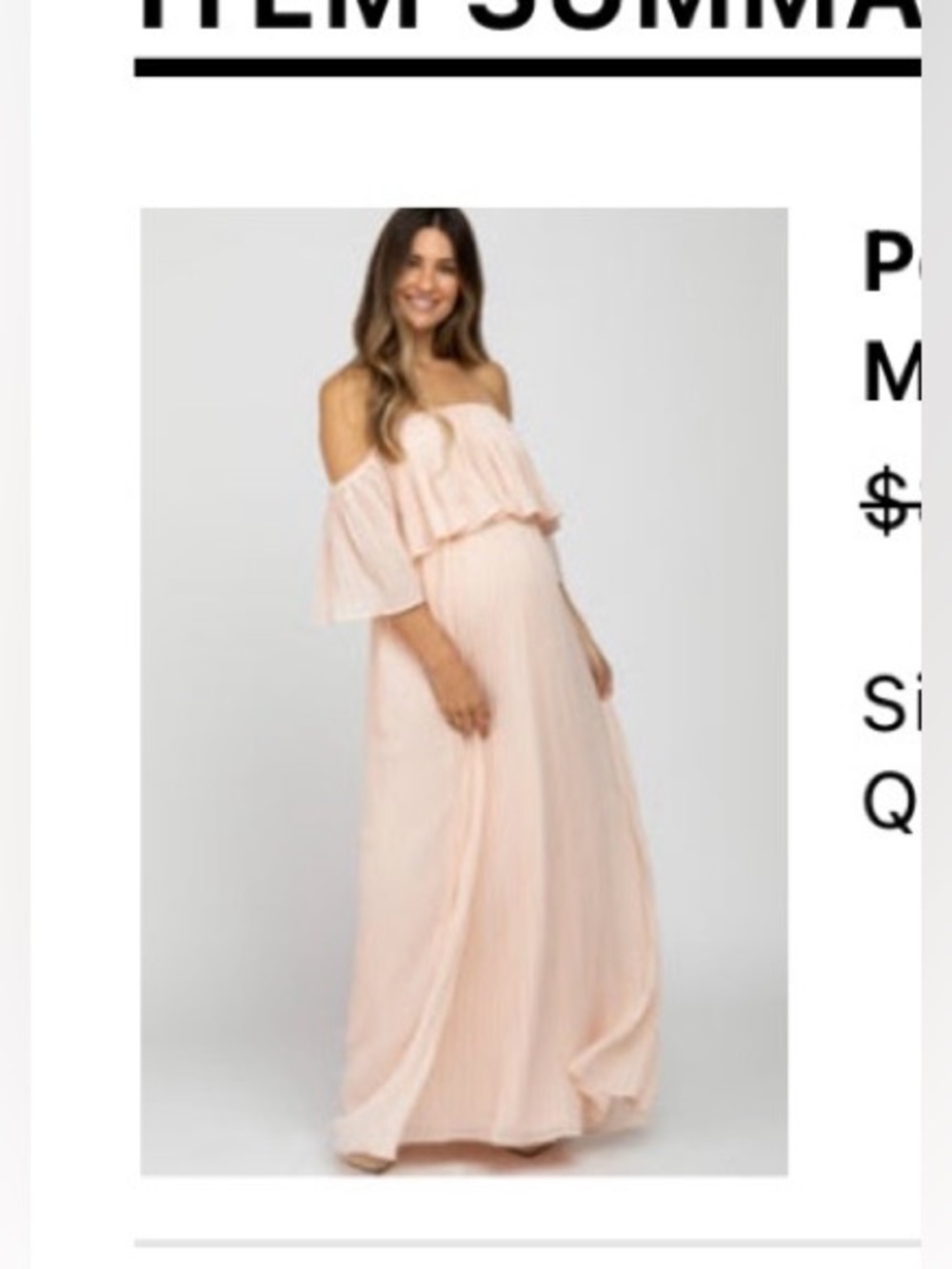 Pinkblush Peach Off-Shoulder Chiffon Maxi Dress